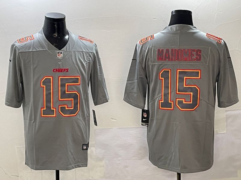 Men Kansas City Chiefs #15 Mahomes Grey 2025 Nike Vapor Limited NFL Jersey style 210->kansas city chiefs->NFL Jersey